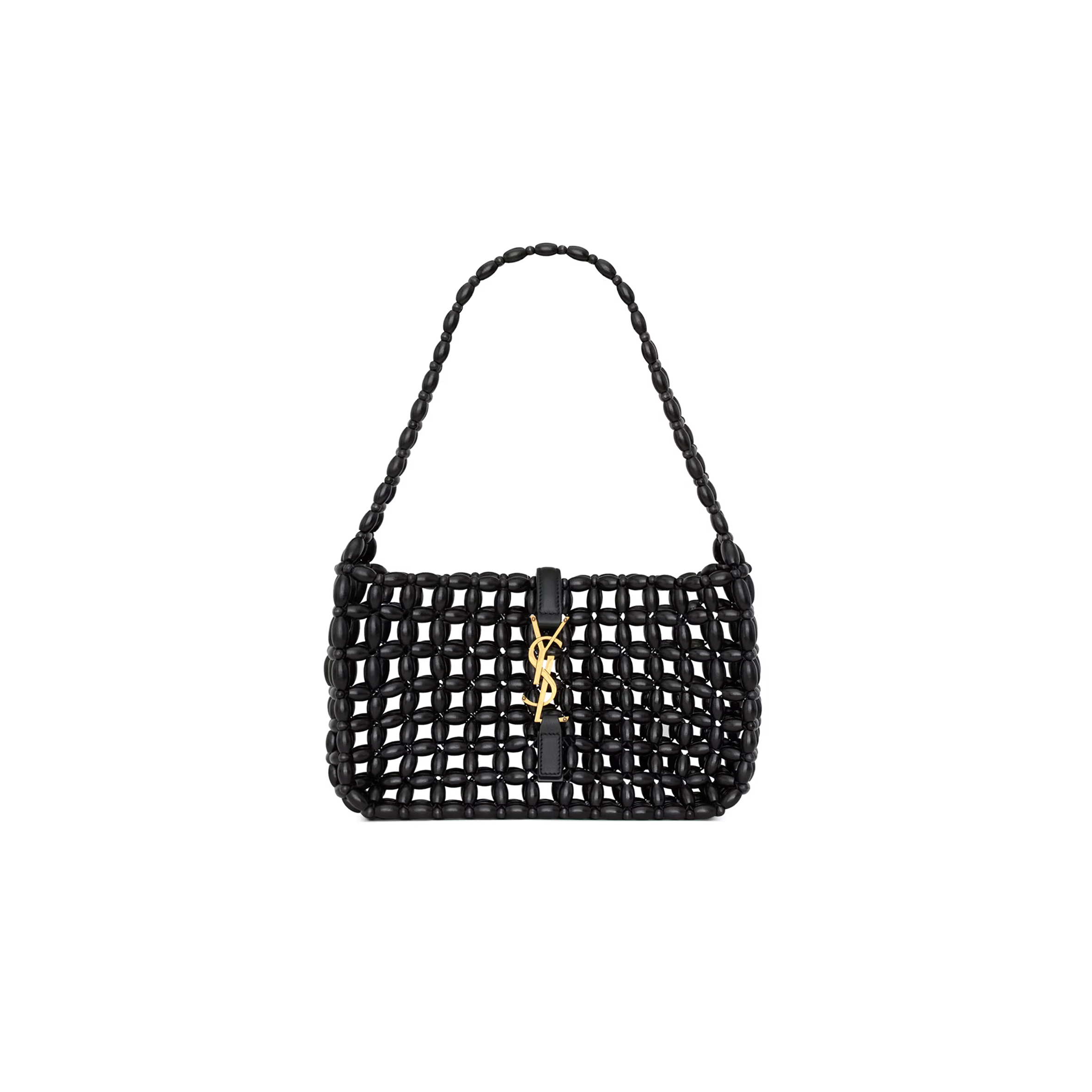 YSL LE LE 5 À 7 WOODEN BEAD HANDBAG 862997KAAAY1000 (21*15*6cm)